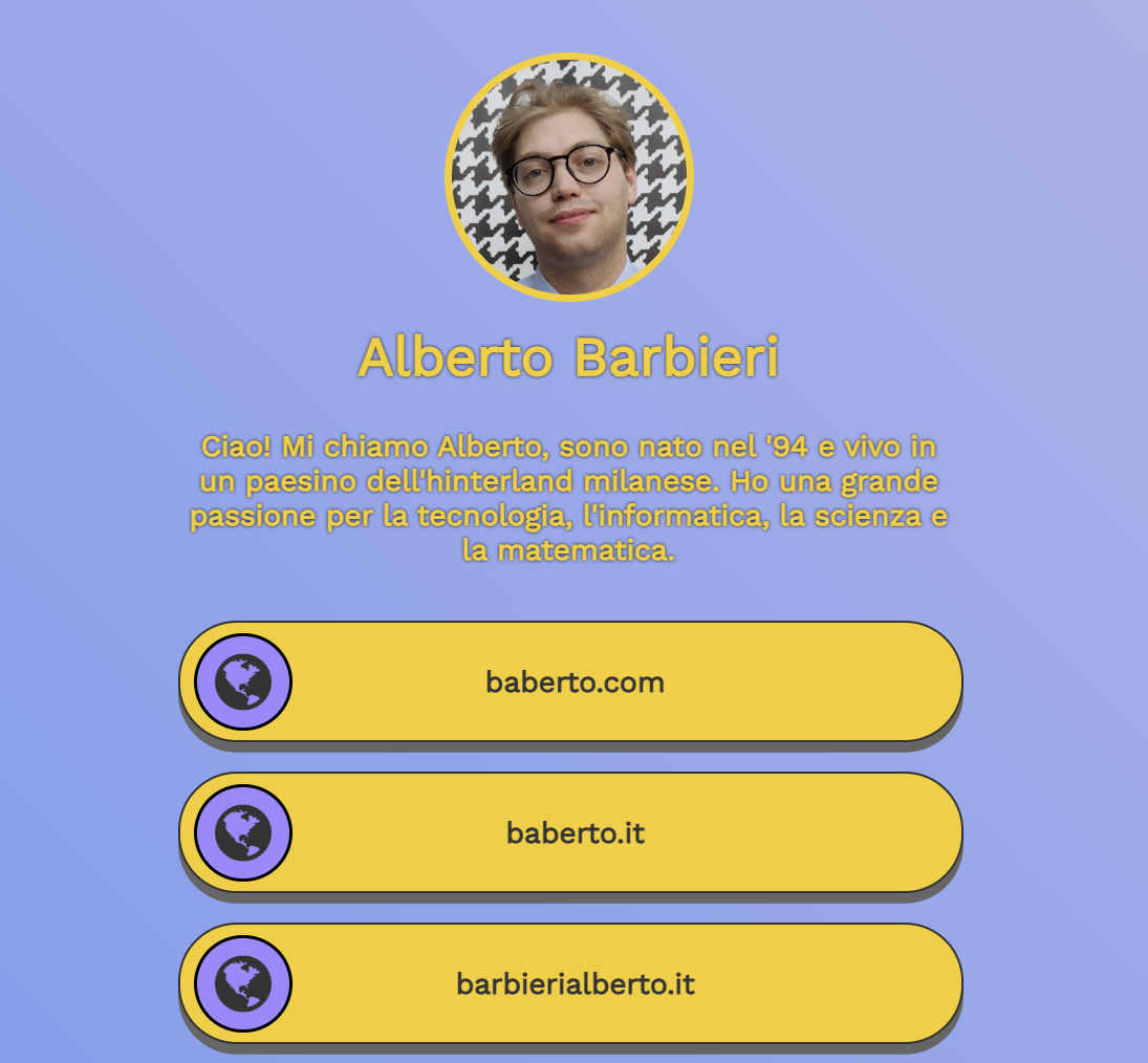 Linktree page screenshot