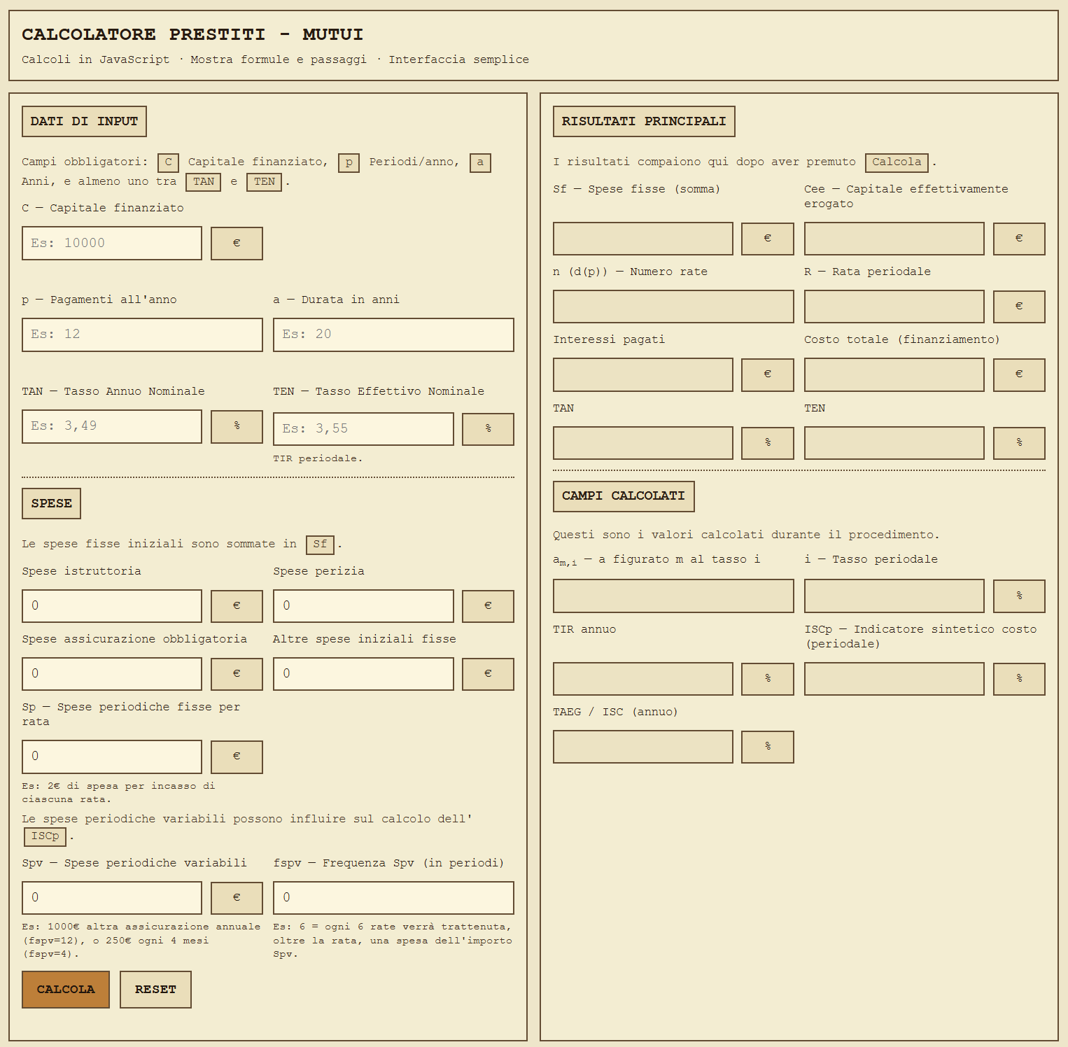 Prestiti page screenshot